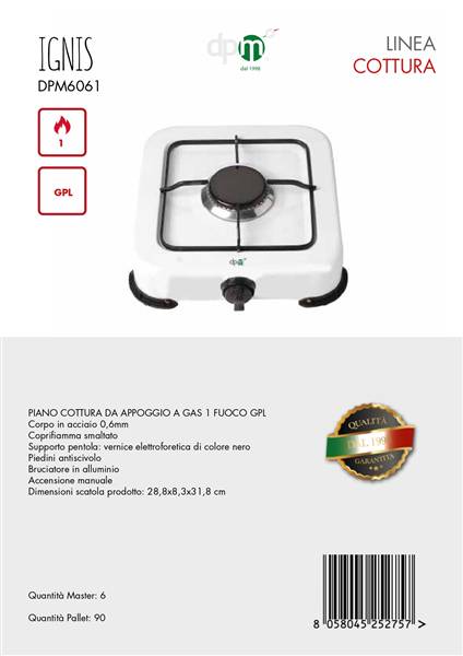 DPM PIANO COTTURA 1 FUOCO DA APPOGGIO 