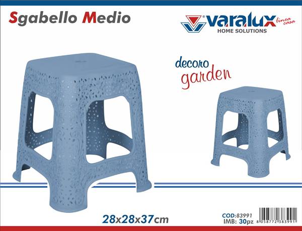 VARALUX SGABELLO PICCOLO RICAMO CELESTE 