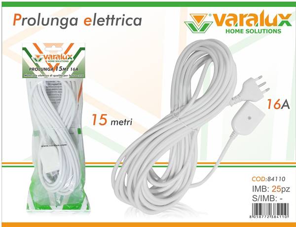 VARALUX PROLUNGA 15MT SPINA 16A PRESA BI 