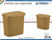 VARALUX CESTINO CON COPERCHIO RATTAN BEI 