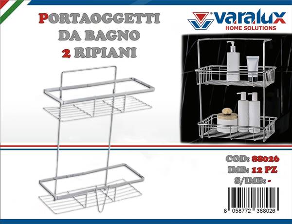 VARALUX PORTAOGGETTI 2 RIPIANI CROMO 