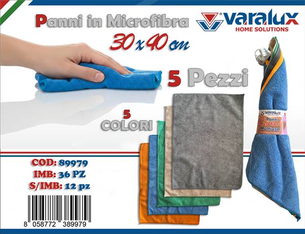 VARALUX PANNI MICROFIBRA 30X40 5PZ 