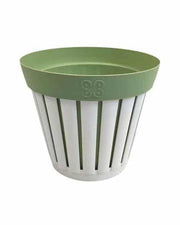 ECOPLAST VASO LINEA KRETA DM.20 BIANCO/VERDE PALLIDO SCURO