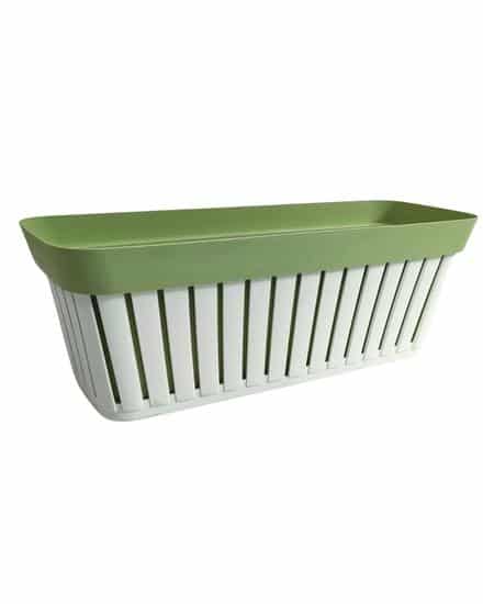 ECOPLAST BALCONETTA LINEA KRETA DM.40 BIANCO/VERDE
