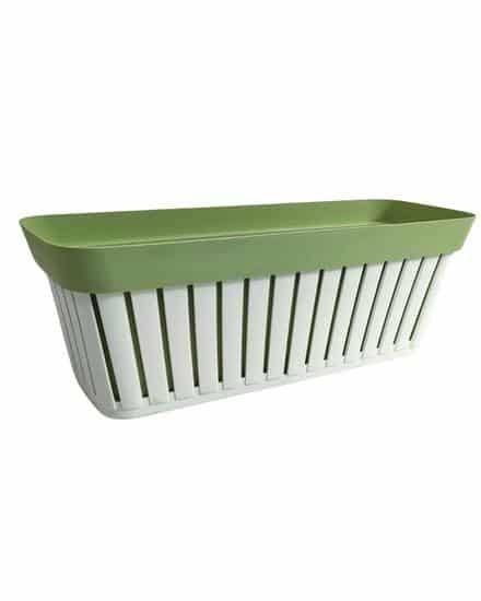 ECOPLAST BALCONETTA LINEA KRETA DM.40 BIANCO/VERDE
