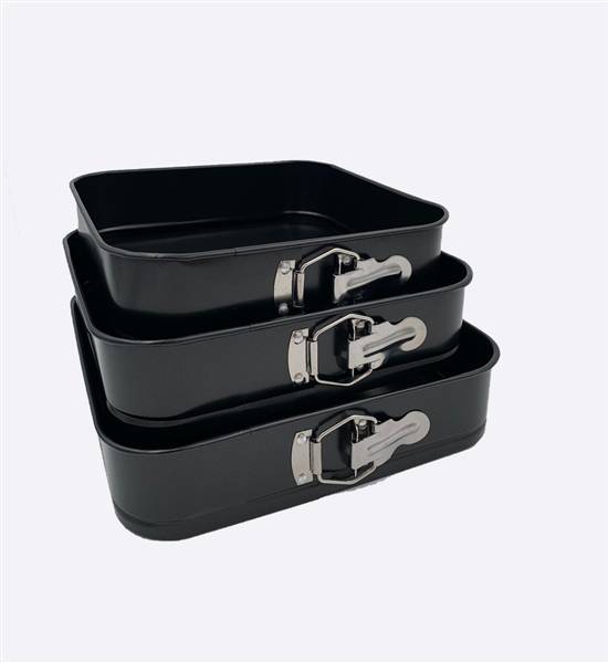 BAVARIA SET 3 TORTIERE QUADRATE 24/26/28 NERE