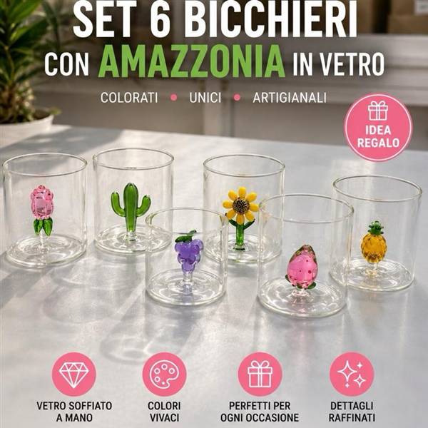 TWIN-G BICCHIERE VETRO SAVANA-AMAZZONIA 36CL