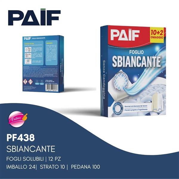 PAIF FOGLIO SBIANCANTE BUCATO 12PZ 