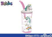 EOL BICCHIERE 3D C/CANN 360ML UNICORN 