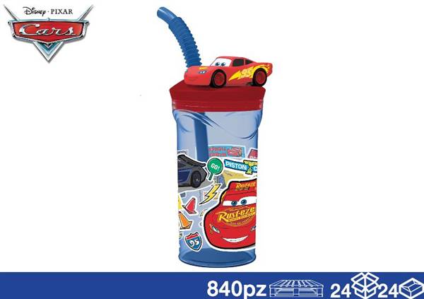 EOL BICCHIERE 3D C/CANN 360ML CARS 