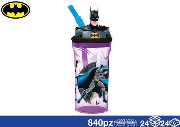 EOL BICCHIERE 3D C/CANN 360ML BATMAN 