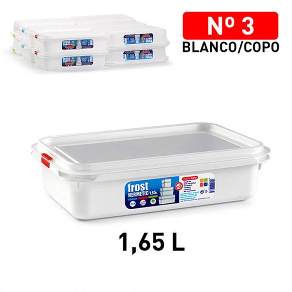 PLASTICFORTE CONTENITORE FROST 1,65L RET BASSO BIANCO N°3