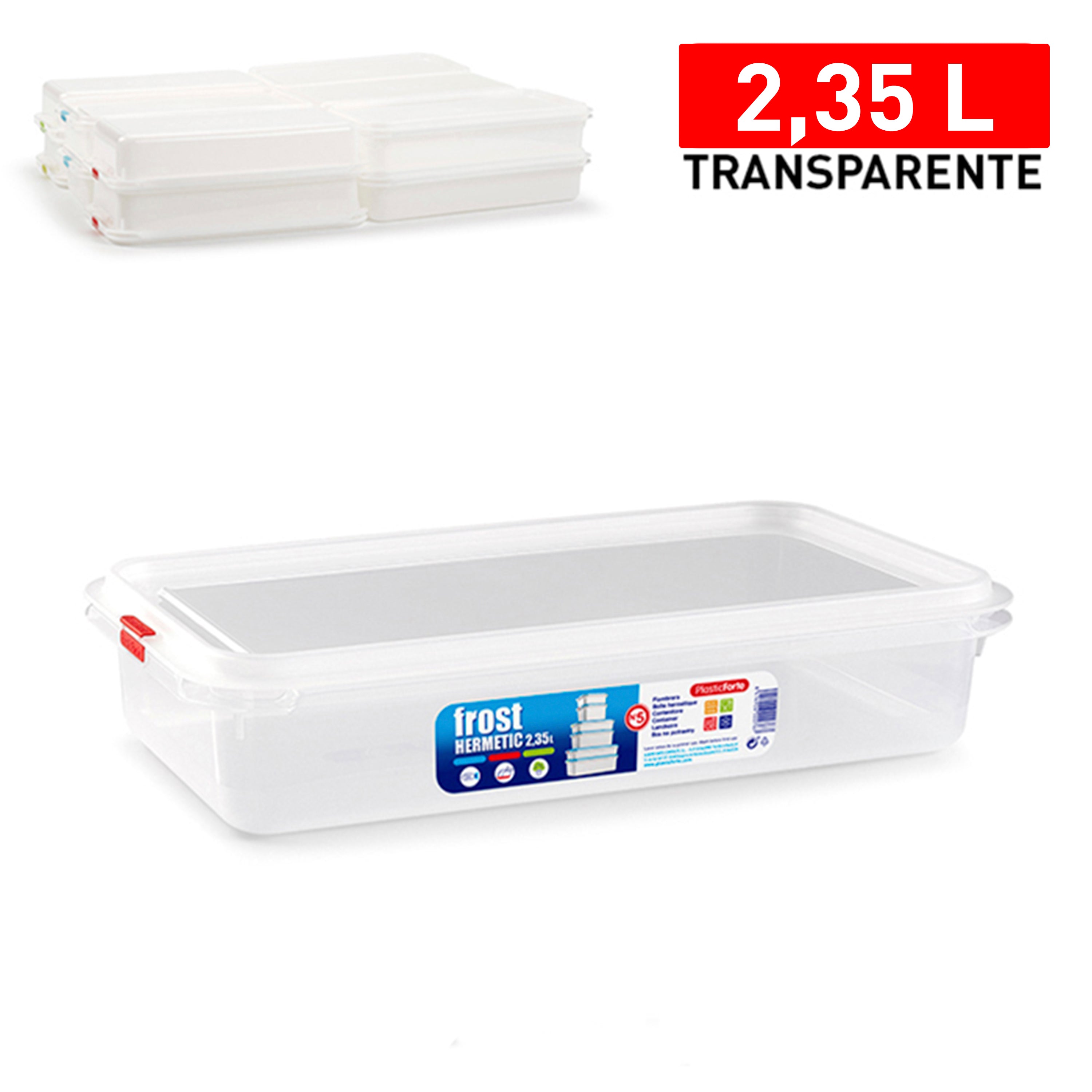PLASTICFORTE CONTENITORE FROST 2,35L RET BASSO TRASPARENTE N°5