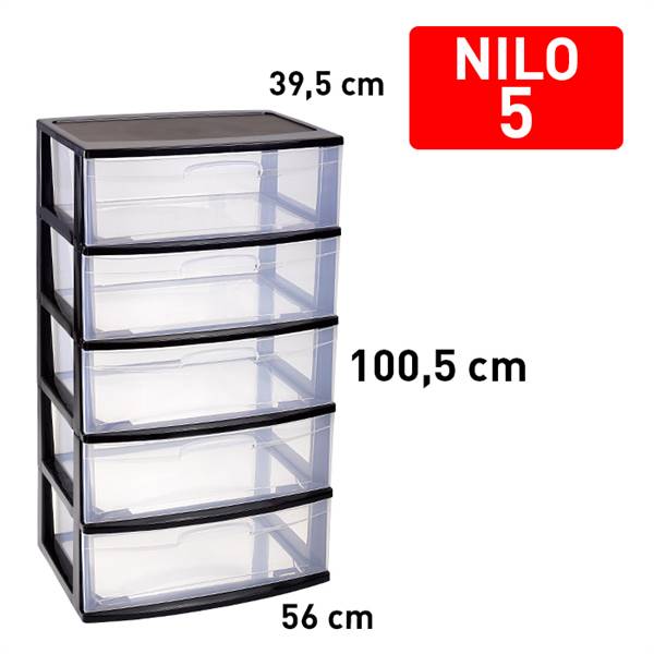 PLASTICFORTE CASSETIERA 5CASS NILO NERO 