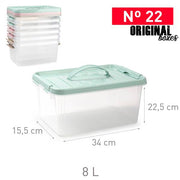 PLASTICFORTE SCATOLA 8LT C/COP E MANIGL 15,5X34X22,5CM