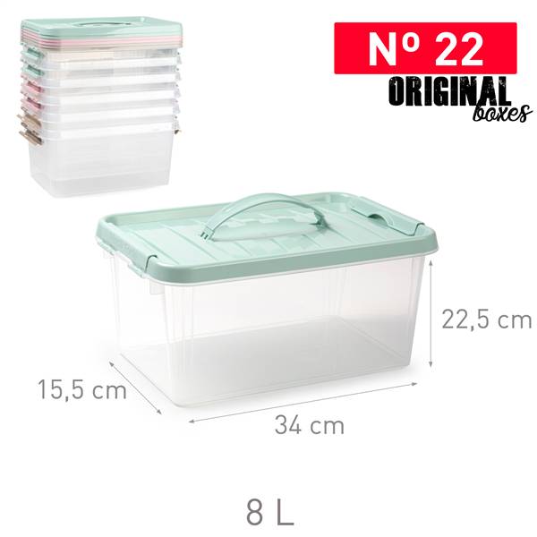 PLASTICFORTE SCATOLA 8LT C/COP E MANIGL 15,5X34X22,5CM