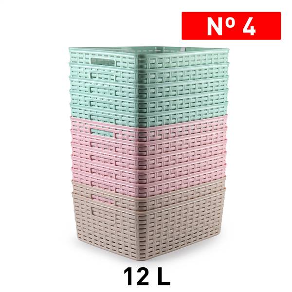 PLASTICFORTE CESTA RATTAN 12L 36X28 