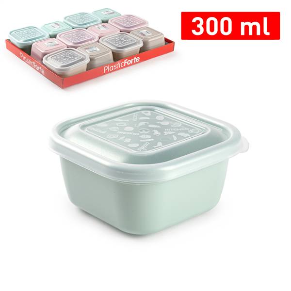 PLASTICFORTE CONTENITORE QUADRATO 300ML SURT VRM