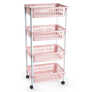 PLASTICFORTE CARRELLO A 4 PIANI ROSA 