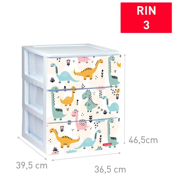 PLASTICFORTE CASSETTIERA 3CASS RIN DINO 