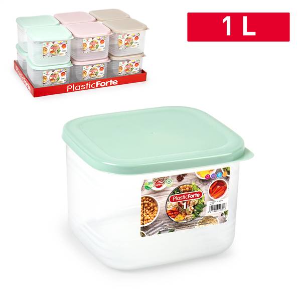 PLASTICFORTE CONTENITORE BENTO 1LT QUADR SURT VRM