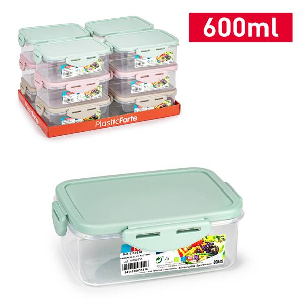 PLASTICFORTE CONTENITORE CLICK RETT 600M 