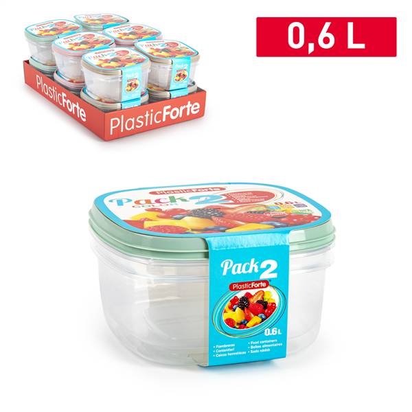 PLASTICFORTE CONTENITORI 2PZ 0,6LT SURT VRM