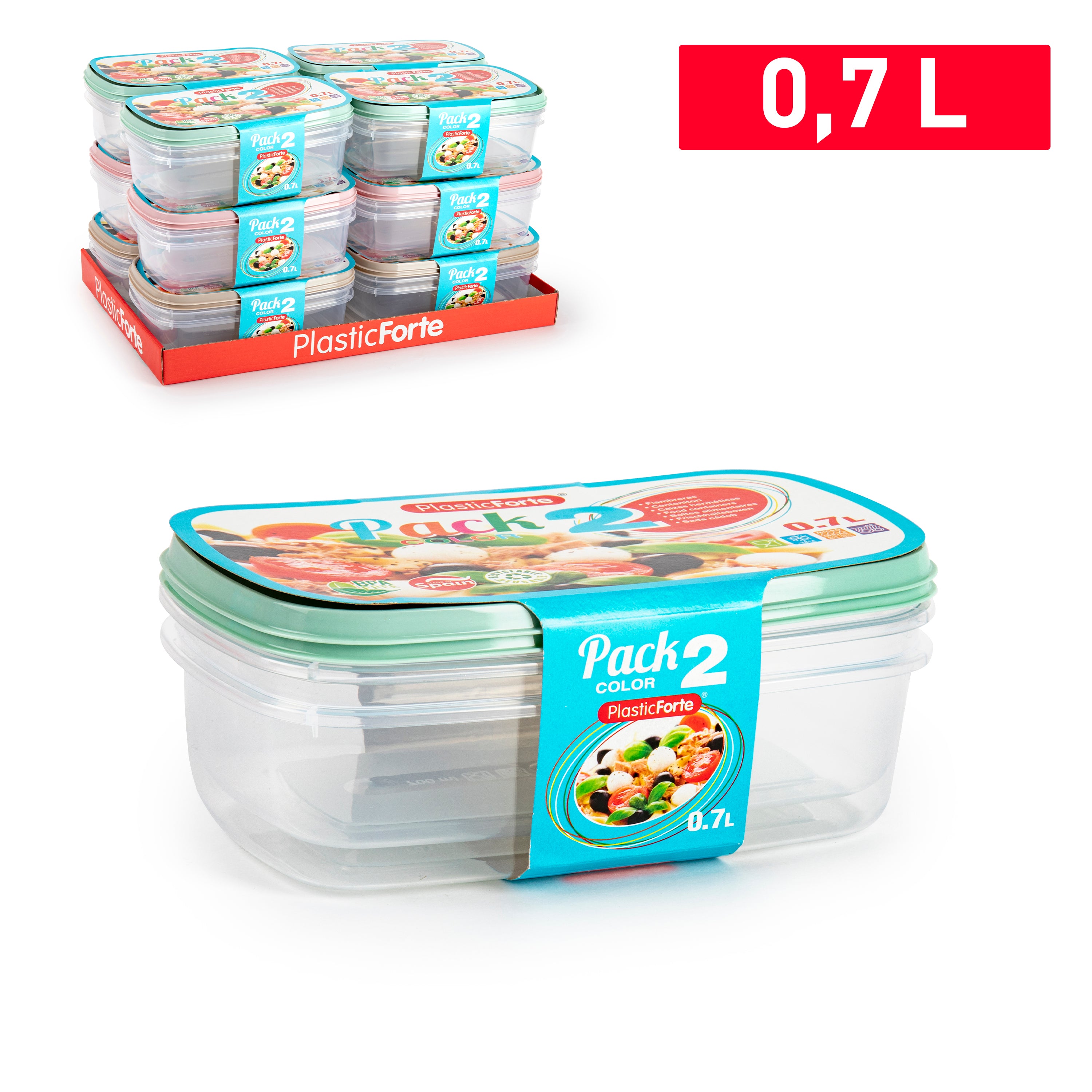 PLASTICFORTE CONTENITORI 2PZ 0,7LT SURT VRM