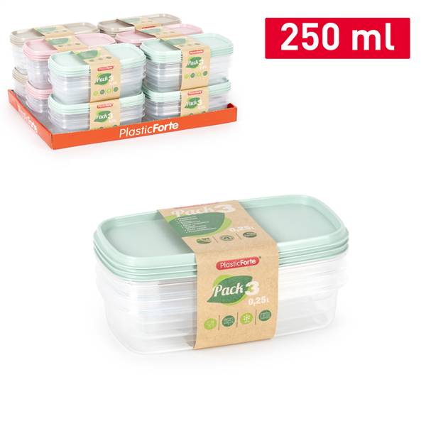 PLASTICFORTE CONTENITORI 3PZ 0,25LT SURT VRM