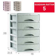 PLASTICFORTE CASSETTIERA GUADIANA 5CASS RATTAN