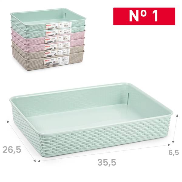 PLASTICFORTE VASSOIO VIMINI SURT VRM 26.5X35.5X6.5CM