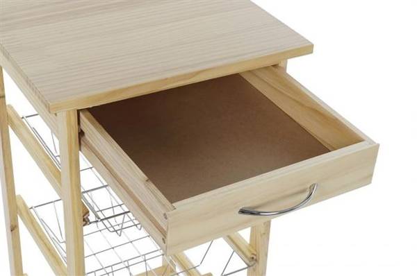 ITEM PORTA FRUTTA PINO 37X37X76 C/RUOTE 