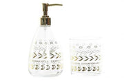 ITEM SET BAGNO 2PZ CRISTALLO FOGLIE DORA 