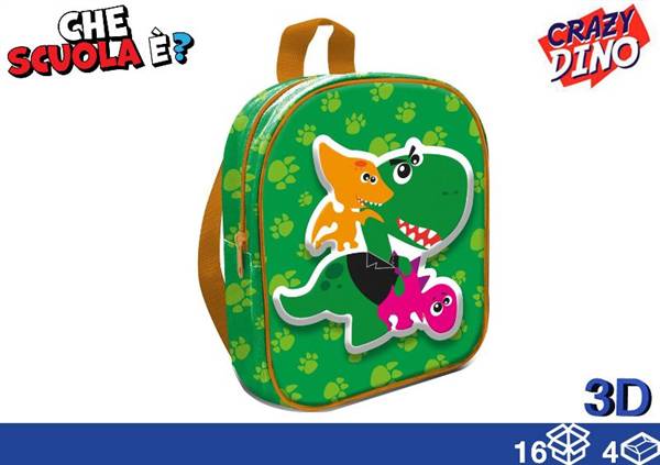 EOL ZAINO CHE CRAZY DINO 3D 30CM 