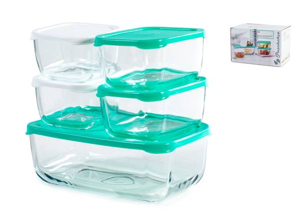 PASABAHCE CONTENITORI 5PZ VETRO 1,2LT+2X0,4LT+2X0,275LT