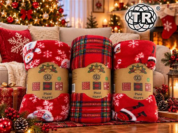 TR PLAID 2P. HAPPY XMAS 210X240 