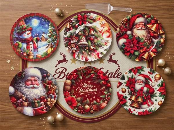 TR PIATTO DECORATIVO NATALE CON PALETTA 