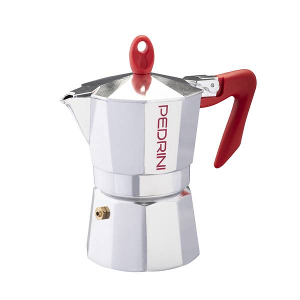 PEDRINI CAFFETTIERA 1/2TZ BRILLANT ROSSA 
