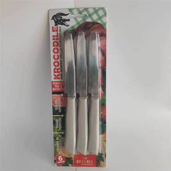 KROCODRILE COLTELLI TAVOLA 6PZ TORTORA 