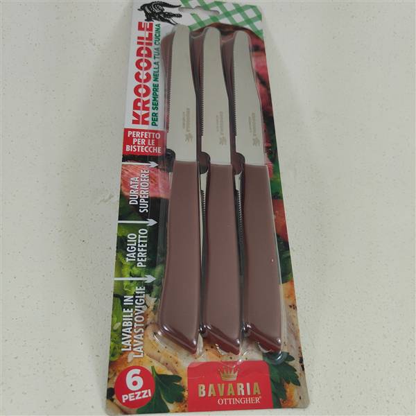 KROCODRILE COLTELLI TAVOLA 6PZ MARRONE 