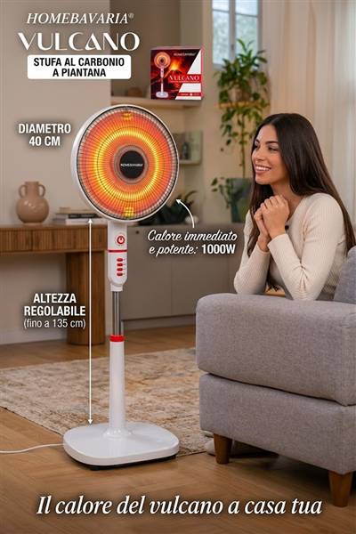 HOME BAVARIA STUFA A PARABOLA VULCANO 1000W