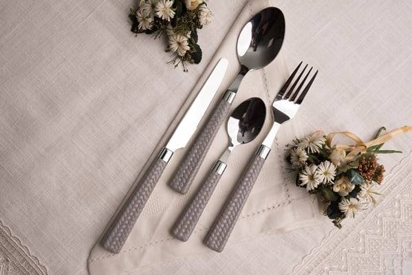 BAVARIA SET POSATE 24PZ MANICO GRIGIO 